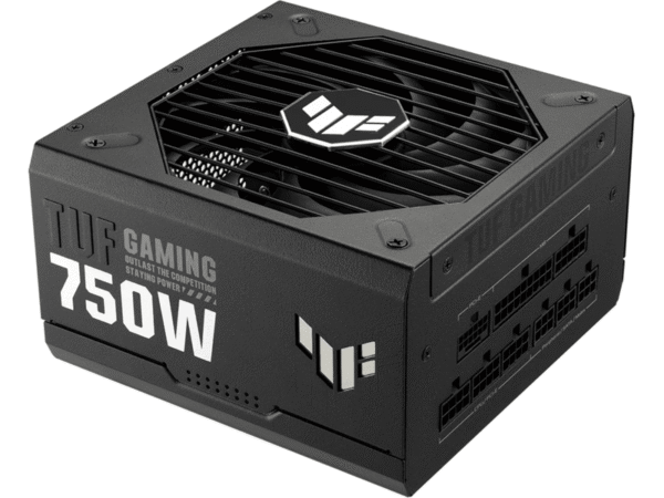 ASUS TUF Gaming 750W strømforsyning i svart med modulære tilkoblinger og innebygd vifte